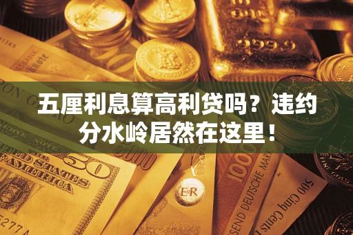 武汉五厘利息算高利贷吗？违约分水岭居然在这里！