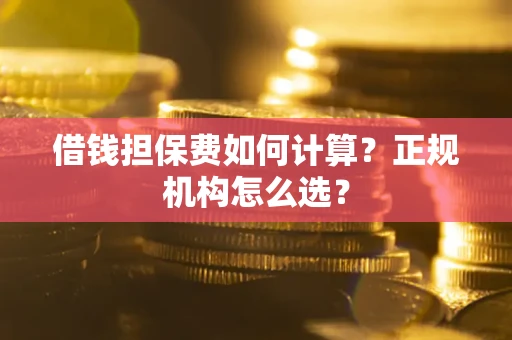 武汉借钱担保费如何计算？正规机构怎么选？