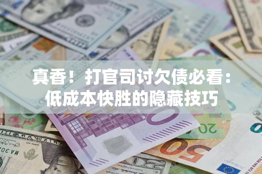 武汉真香！打官司讨欠债必看：低成本快胜的隐藏技巧