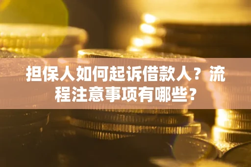 武汉担保人如何起诉借款人？流程注意事项有哪些？